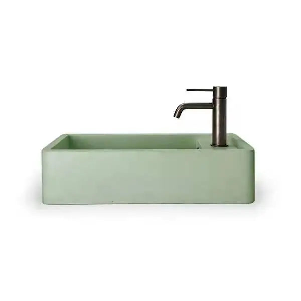 Hot Sale Artificial Stone Green Wall Hung Bathroom Sink  Rectangular Shape Wash Basins