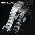 For MTG-B1000 Men's Stainless Steel Replacement Watch Band Strap Matte Metal Solid Bracelet with Accessories