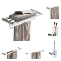 Brushed Nickel Bathroom Accessories Kit Stainless Steel Bath Towel Holder Set Modern Style Bathroom Towel Rack Set