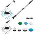 Electric Spin Scrubber Bathroom Cleaning Brush With 7 Replacement Brush Heads and Extension Handle