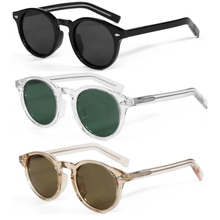 2025Fashion Driving Polarized Frame Shade Acetate Sunglasses Polarized Small Round Frame Acetate Sun Eyewear