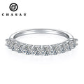 925 Sterling Silver Round Cut 1.0ct/10pcs 100% Moissanite Half Eternity Band Ring for Women Engagement Jewelry