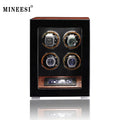 MINEESI Luxury Wooden Watch Winder 2-12 Watches Storage Box Protective Water Resistant Lock Home Use