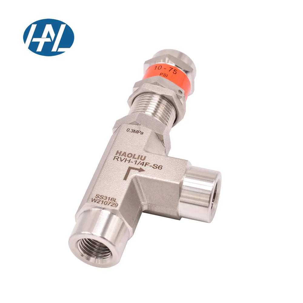 HAL-LOK FCAN Female Proportional Relief Valve Stainless Steel Manual Power Liquid Gas Service Safety Structure General