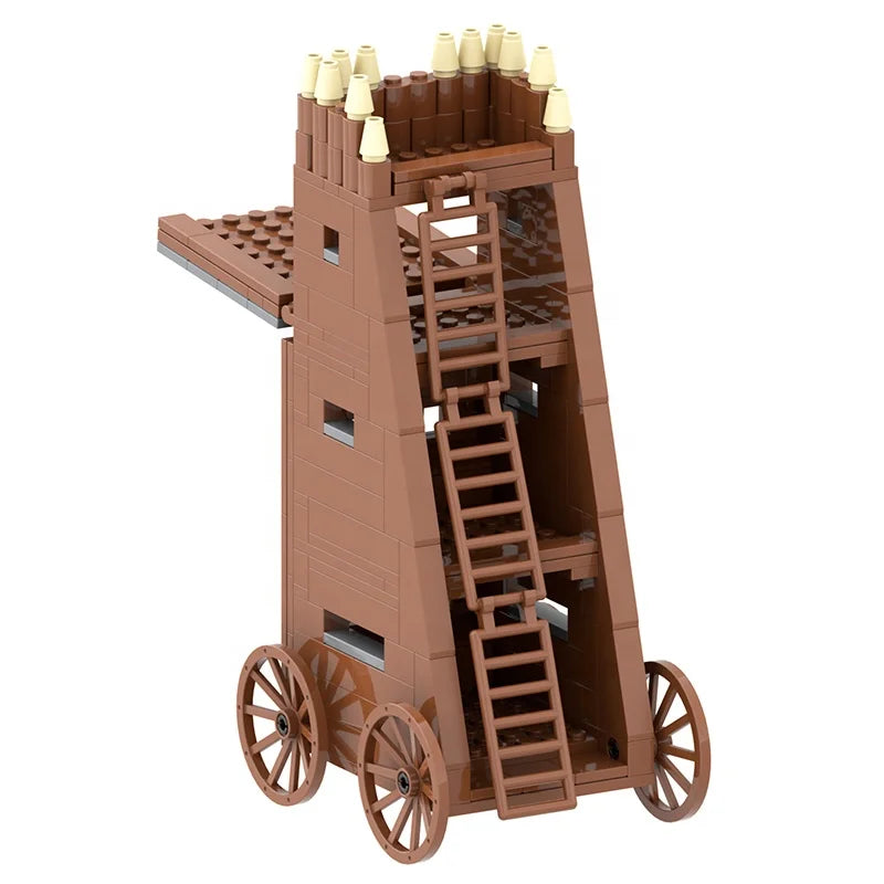 MOC5012 224pcs Leguoguo Medieval Wars Ladder Car Building Kit Mini Action Figures Building Blocks Toys Building Kit 21325