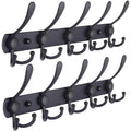 Stainless Steel Coat Rack Wall Mount  5 Tri Hooks Durable Robe Hat Clothes Hooks Coat Hook Rail Heavy Duty Coat Hangers Rack