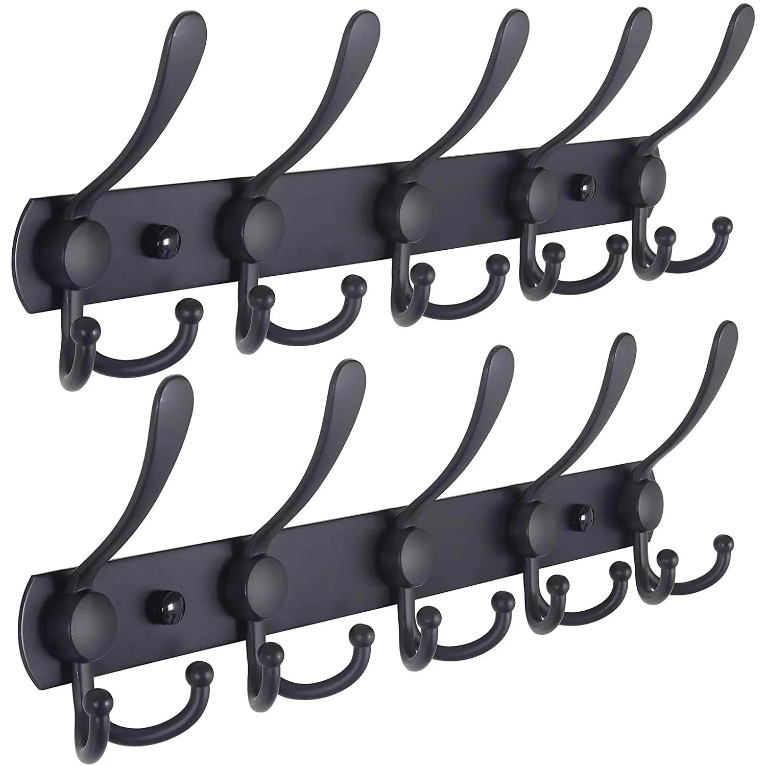 Stainless Steel Coat Rack Wall Mount  5 Tri Hooks Durable Robe Hat Clothes Hooks Coat Hook Rail Heavy Duty Coat Hangers Rack