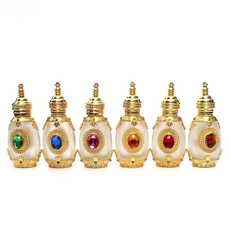 MUB Luxury Colorful 15ml Dubai Essential Oil Bottle Small Capacity Glass Essential Oil Bottle Perfume Bottle
