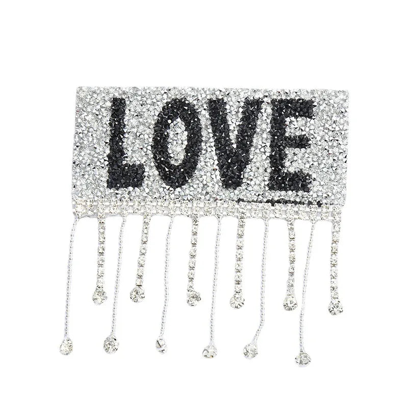 Free Sample Eco-Friendly 3D Iron-On Rhinestone Patch with Heat Transfer Technology Crystal Appliques for Bags/Shoes/Garments