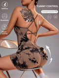NEW Women Cross Backless Jumpsuit Scrunch BodySuits Gym Fitness Workout Yoga Bodysuit Sportswear One Piece Tracksuit Shapewear MegaBDM