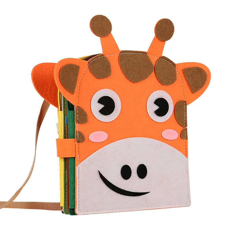 Children Wooden Felt Cloth Soft Activity Fidgety Busy Book Bag Montessori Educational Basic Life Skills Learning Toys for Kids