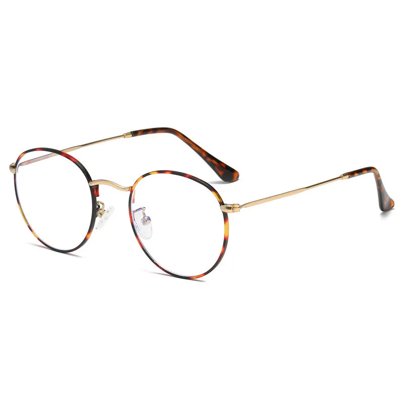 Fashion Metal Optical Eyewear Frame Eyeglasses Round Eye protection Computer Glasses Anti Blue Light Blocking Glasses
