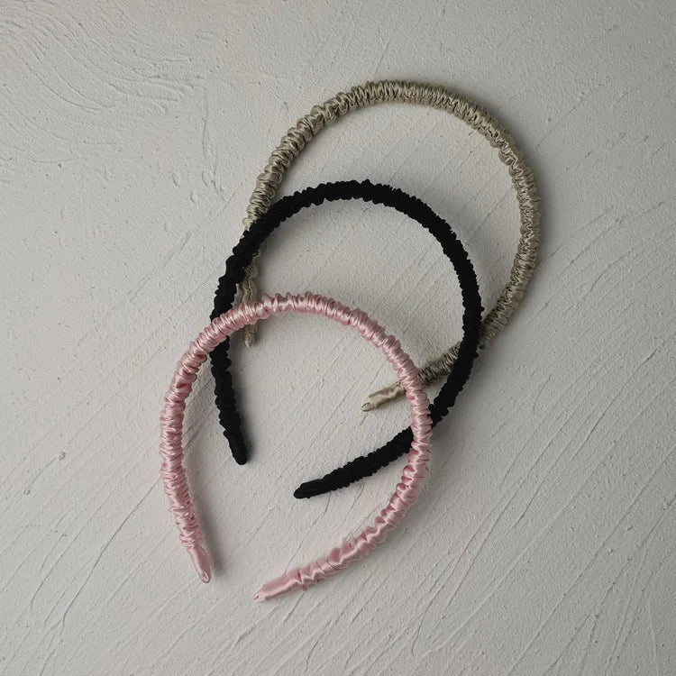 Pure Color Silk Eco-Friendly Reusable Soft Elastic Hair Bands Scrunchies