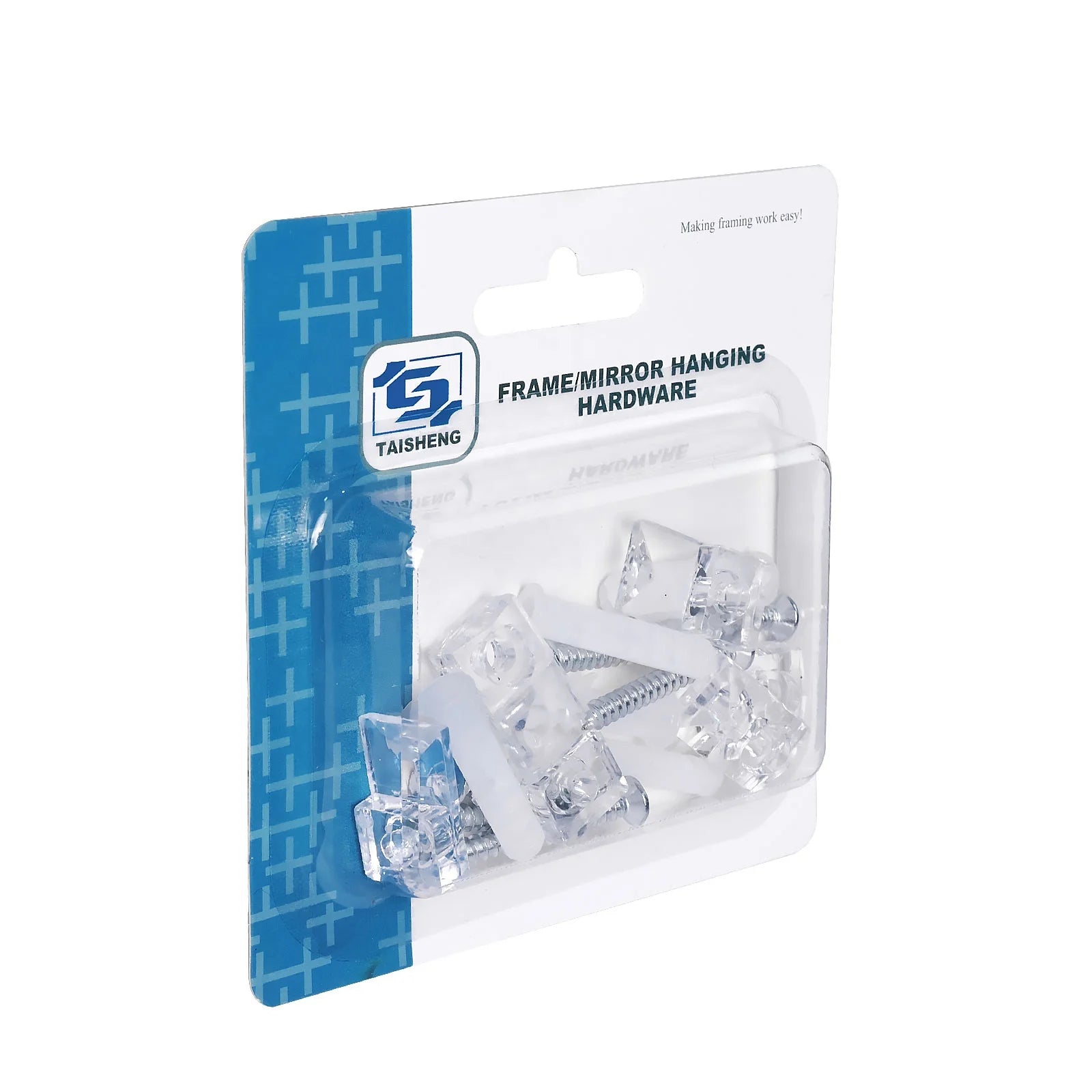 18PCS P317-1 Crystal Clear Plastic Mirror Holder Clips 22x12mm Wall Anchor Set for Mirror Glass Fixing Taisheng Frame Reliable