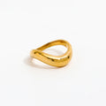 Joolim Jewelry Wholesale 18K Gold Plated Curved Camber Stainless Steel Ring for Women Rings