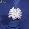 Suspended Design Micro Moissanite Spider Ring 925 Silver VVS Lab Diamond Hip Hop Men Jewelry Luxury Gift Iced Out Tarantula Ring