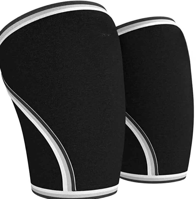 7mm Black Unisex Neoprene Knee Sleeve Fitness Strength Training Support Brace Flexible Protective for Workout Elbow & Knee Pads