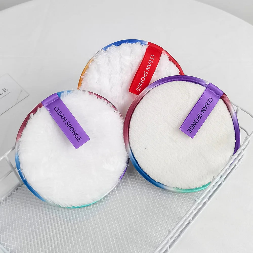 Soft Fiber Makeup Remover Puff Facial Wash Puff Double Sided Makeup Sponge Easy to Use Beauty Make up Remover Tools