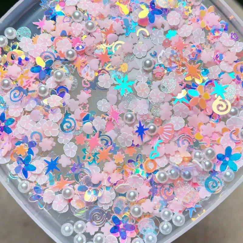 Luminous Soft Clay Beads Pearl Beads Mixed Handmade DIY Material Manicure Mobile Phone case Quicksand Crystal Filling