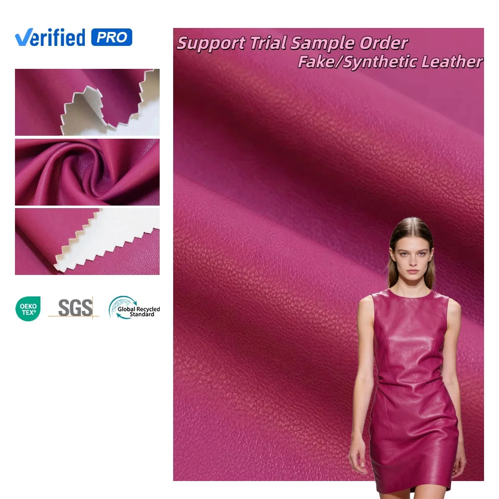 Spot Stocks 2 Way Stretch Leather Brushed Backing Leather Pu Leather for Garments  Pants Jacket