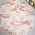 Creative Shape 5*7 Inches Place Setting Menu Cards DIY Elegant Design for Wedding Dinner Receptions Events with Blush Pink Foil