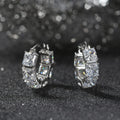 RINNTIN LZE15 Fashion Princess Square Cut 8A Cubic Zirconia Earrings Fine Jewelry Luxury 925 Sterling Silver Earrings for Women