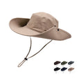 Wholesale Custom Embroidery Logo Wide Brim Boonie Fisherman Hat  Outdoor Sun protection Bucket Hats With String