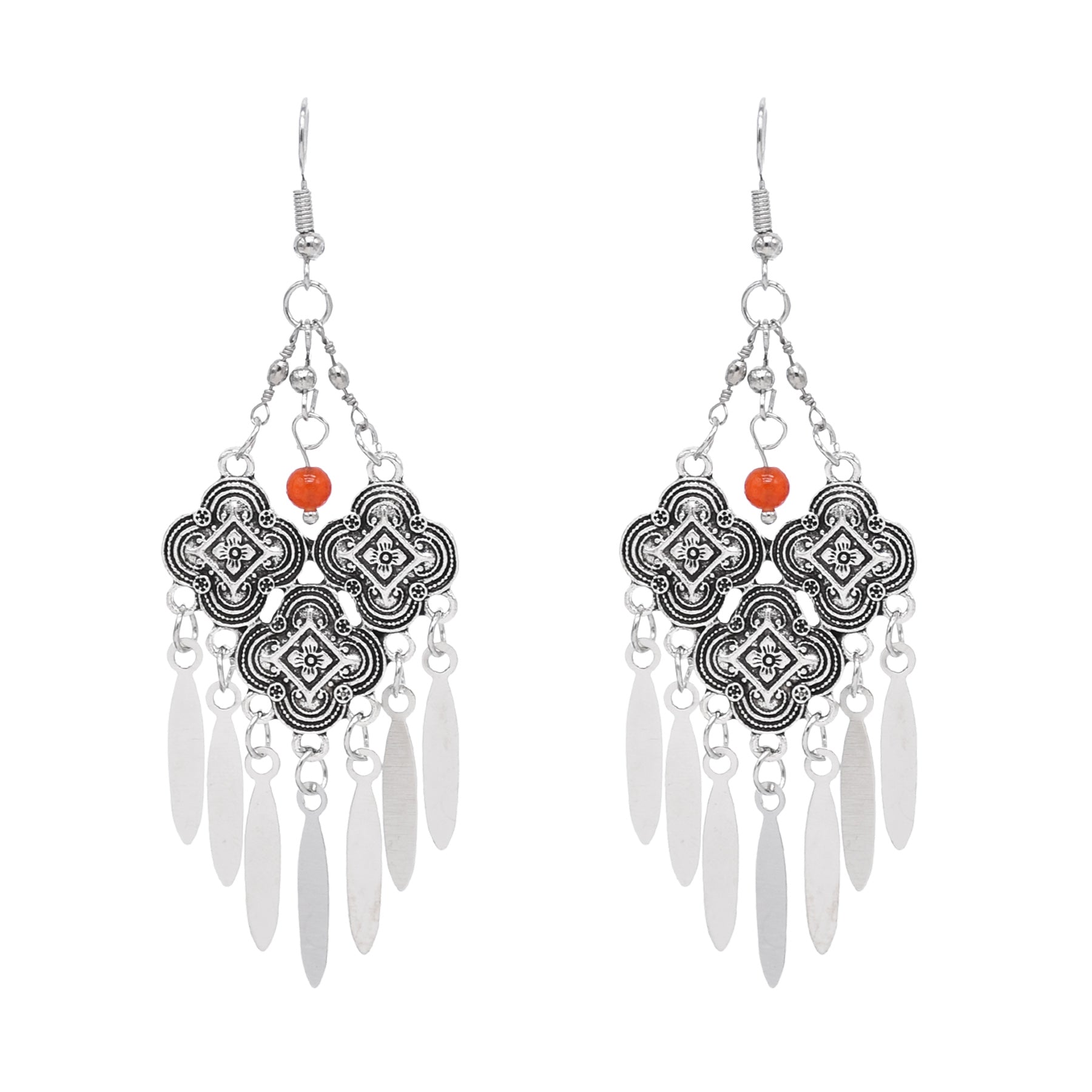 Fashion Silver Color Dangle Earrings Metal Drop Tassel for Women Party Gift Jewelry