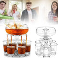 Party Drink Dispenser with 6 Shot Glasses Set 6 Shot Glass Dispenser and Holder