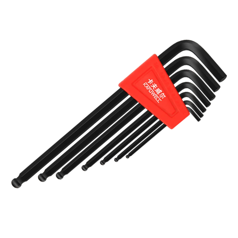 KAFUWELL KH3587 Industrial Grade Sae Metric Star Flat Head Ball End Long Arm High Strength Allen Wrench Hex Key