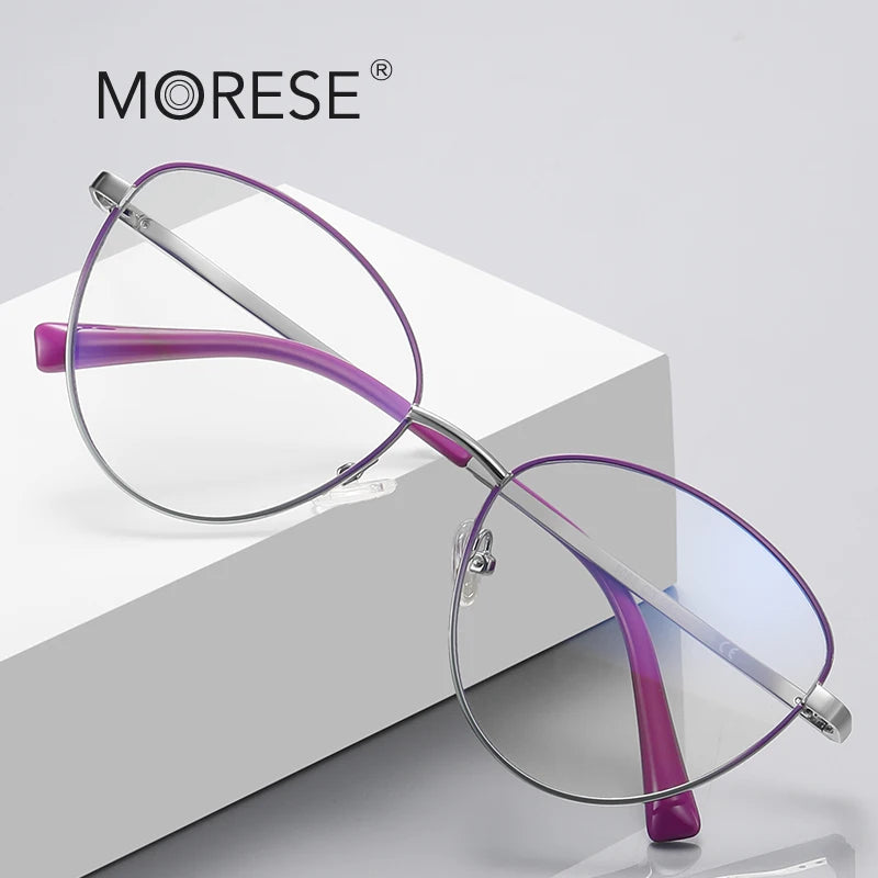 MORESE 3085 Fashion Metal Anti-Blue Light Optical Frames Eyeglasses Stylish Computer Style Manufacturing