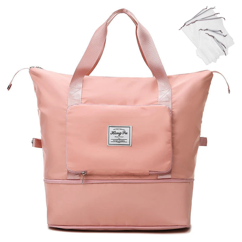 2024 Women's Dry Sport Travel Gym Bag Large Capacity Nylon Waterproof with Zipper Closure Clear Foldable Bag