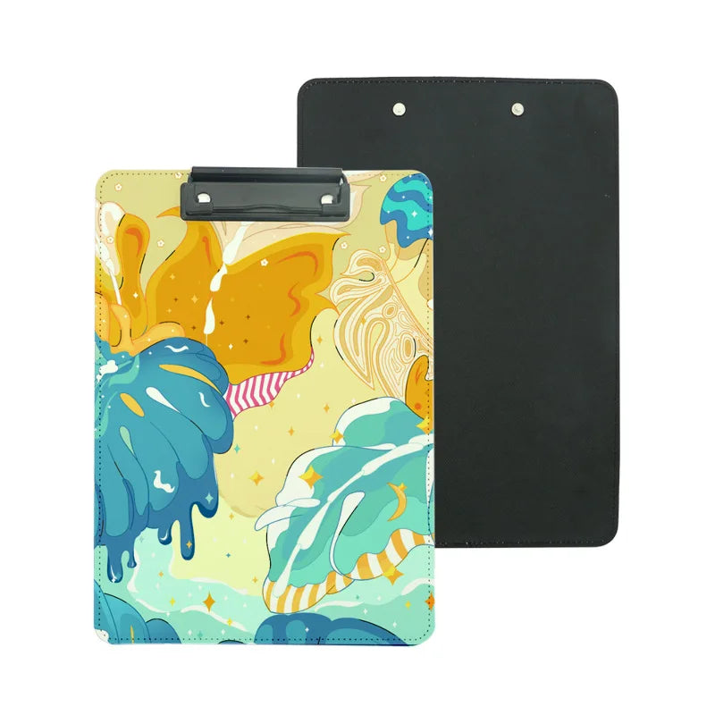 RubySub PU Menu Board Custom Printed PU Clipboard Folder Sublimation Blank Folder With Metal Clip