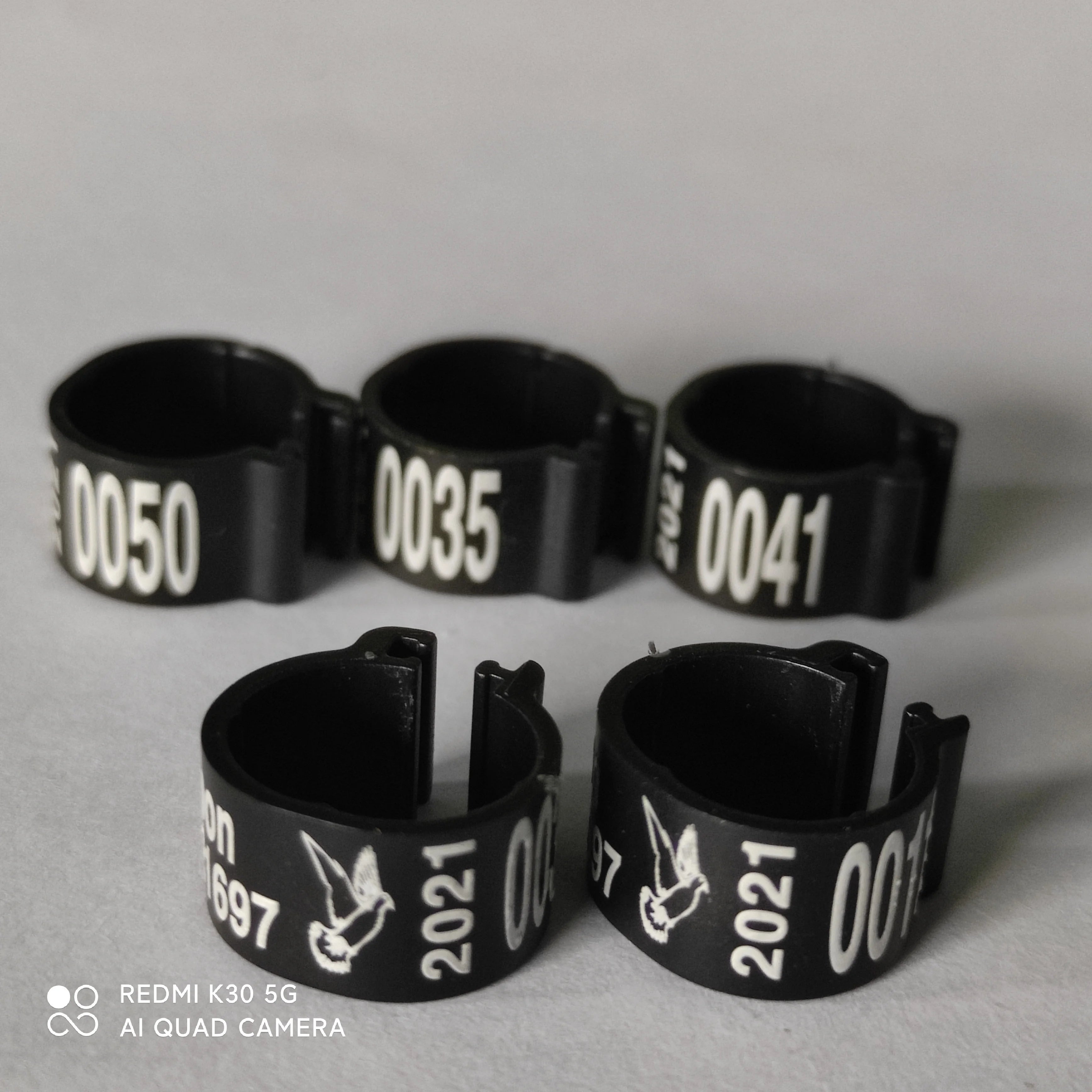 001-100 Numbered 8MM Plastic Bird Leg Bands Hen Pigeon Foot Rings  Chicks Parrot Clip Rings for Fancier Parrot