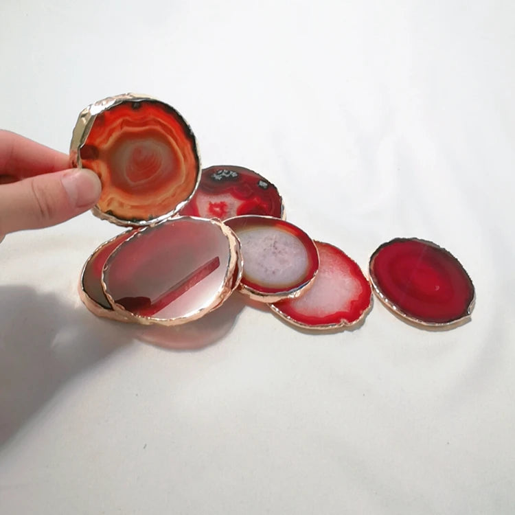 DIY Hot sell Chakra stones agate coasters slice coaster natural agate stone
