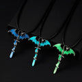 Vintage Magic Steampunk Glowing Luminous Punk Dragon Pendants Necklaces Mens Jewelry Glow in the Dark Pendant Necklace