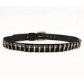 Black Fashion Ladies Punk Luxury Full Grain Leather Men's Rivet Bullets Studded Belt