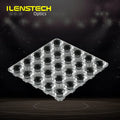 5*5 Array 25in1 PMMA Optical Lens 75mm square Led Lens Module 30 Degree Spot Light Lens