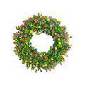 2025 New Artificial Christmas Garlands Wreath Door Decoration Plastic Simulation for Parties Door Decoration Plastic Simulation