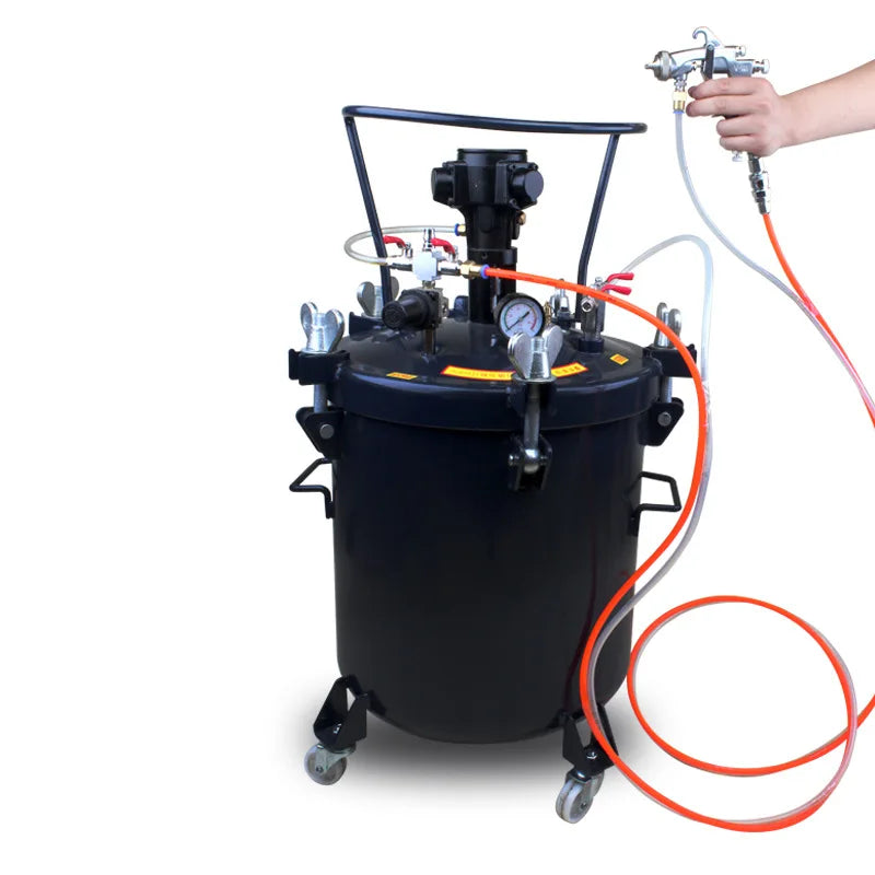 20L/Qt 5.3 Gal. Auto Stir HVLP Air Pressure Paint Pot Spray Paint Bucket Agitating Pressure Tank Hand Mixing Paint Pressure Pot