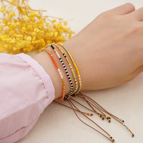 Go2Boho Hot Sale Tiny Friendship Colorful Charm Adjustable Fashion Jewelry Bohemia Style Miyuki Beads Bracelets for Women