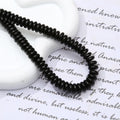 60CM Natural Black Onyx Rondelle Heishi Bead 2x6mm Gemstone Loose Bead Strand for DIY Jewelry Making