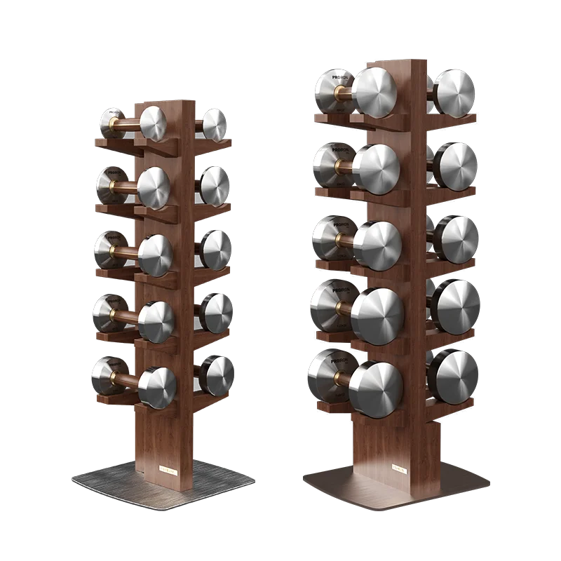 PROIRON Fitness Wal-nut Stainless Steel Dumbbell Set for Gym Equipment