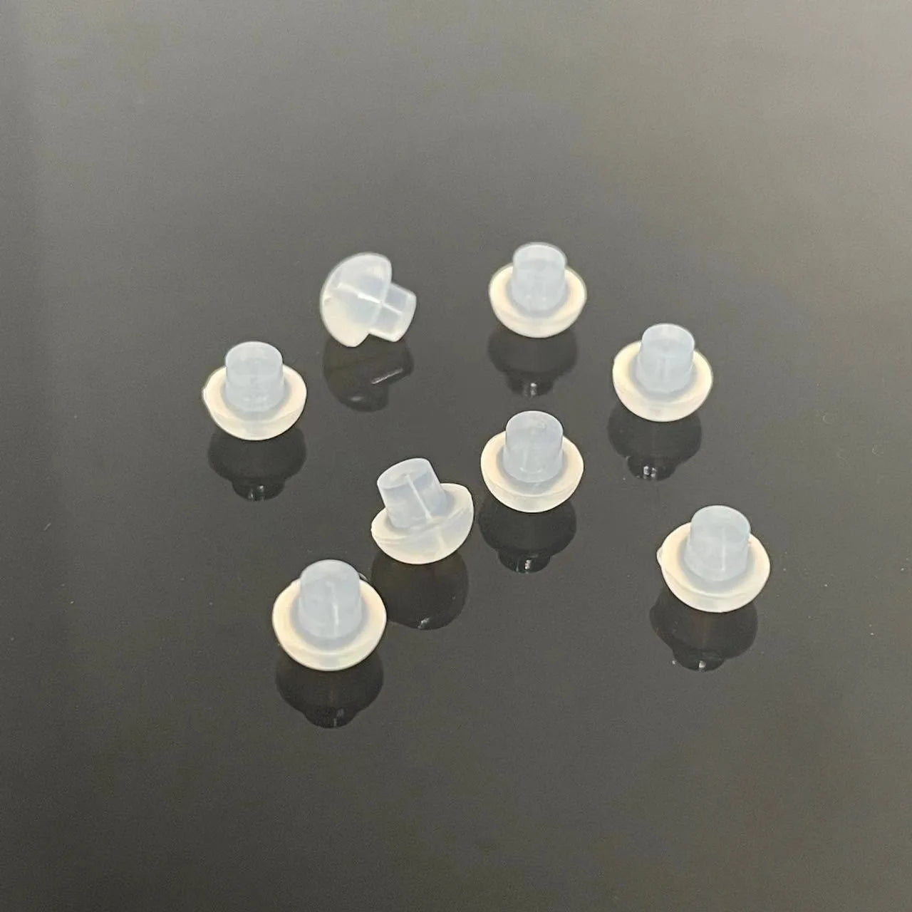 Wholesale Bulk 100pcs/Bag 5mm Silver Mushroom Shape Silicon Stud Earring Backer DIY Jewelry Findings Components