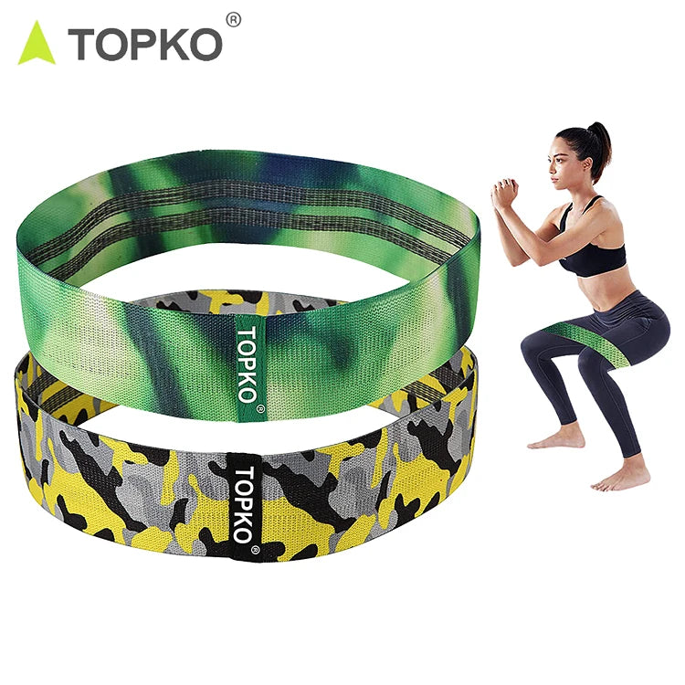 TOPKO Hot Selling Custom logo Workout Exercise Fitness Bands  Hip Loop Bands Set