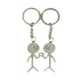 Stickman Matching Couple Keychain Cute Stick Man Heart Stainless Steel Car Funny Doodle Key Chain Purse Pendant Valentines Gift