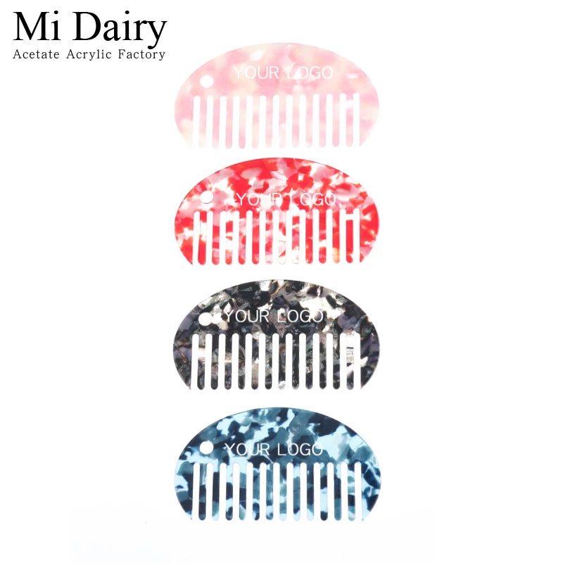 MiDairy 8.8x4.8cm Japanese Four Colors Interposing Comb Outdoor Portable Hair Comb Customized logo Combs for Women