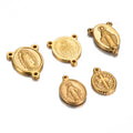 S1267 Gold Plated Stainless Steel Virgin Mary Medal Rosary Centerpiece  Our Lady of Guadalupe Connector Rosary Making Supply