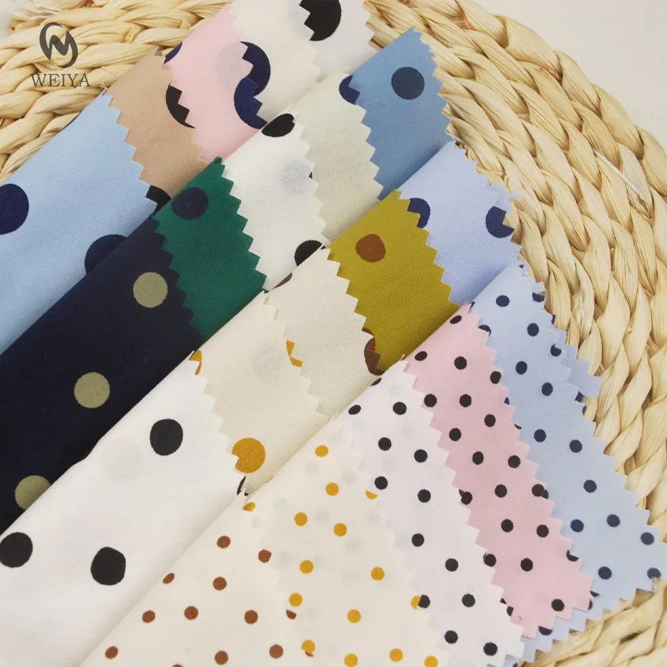 Summer Lightweight Printed Garment Pretty Girl Kids Women Dress Kids Polka Dot Cotton Fabric