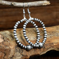 Unique CCB Beads Women's Earring Alloy Round Beaded Large Hoop Pendant Earring Wholesale
